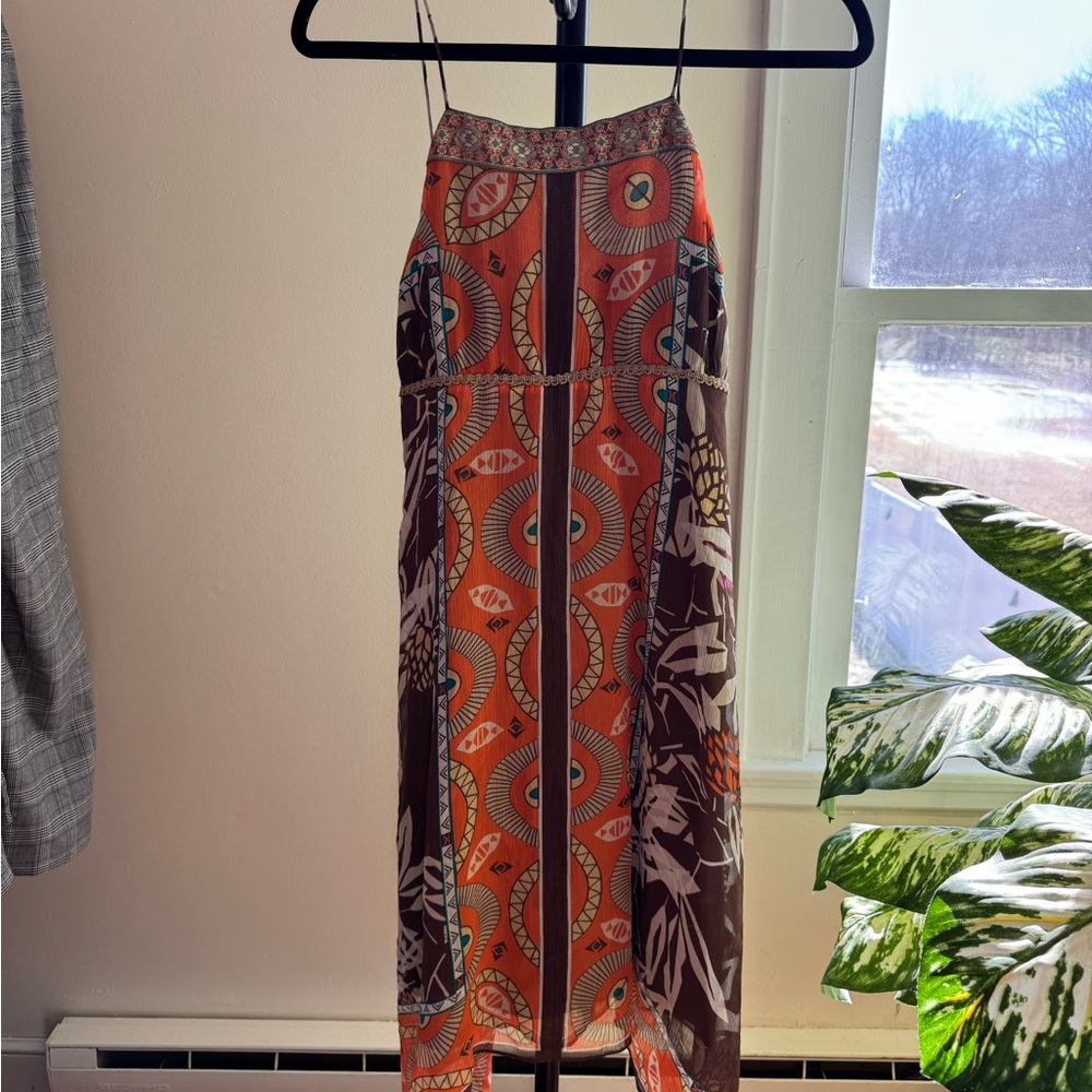 Nicole Miller Silk Dress with Ornate Design